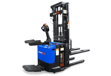 Empilhador elétrico de alta elevação HEF16/5, com bancada do condutor, altura de elevação 90  - 5.000 mm, capacidade de carga 1.600 kg, SolidHub, 1.600 kg, SolidHub 