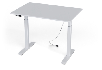Secretária com altura eletricamente ajustável em branco MILLA120, 1.200 mm x 800 mm 