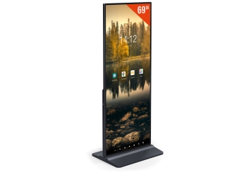  Totem digital DKS-LED69, 69 in, Android 11, preto, 675 mm x 500 mm x 1.726 mm, TecMaschin 