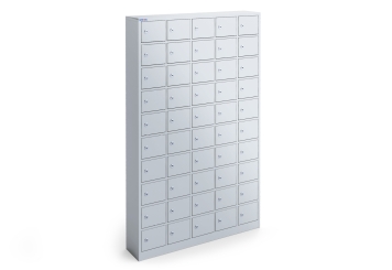 Armário de cacifos WSFS50 com 50 compartimentos, cinzento, Chapa de aço, TOPREGAL 