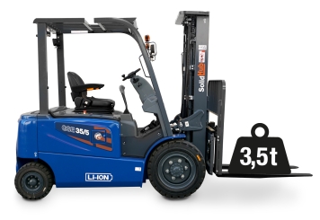 Empilhador elétrico LI-ION GSE35/5 incl. 380 V /  carregador rápido, capacidade de carga 3.500 kg, SolidHub 