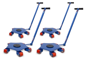 4 x chassi rolante TFW-L6000, carga máxima 6.000 kg, giratório em 360°, incl. barra de tração, SolidHub 