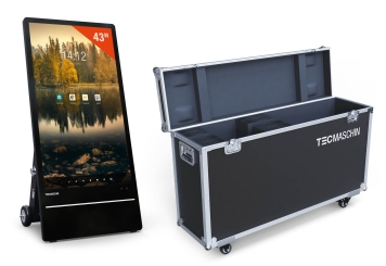 Totem digital para exterior DAO-LCD43E incl. caixa de transporte, 43 in com bateria, Android 13, TecMaschin 