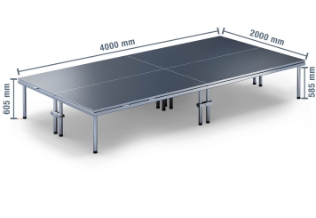 4 m x 2 m Palco móvel EBM850/2, 605 mm de altura, 4 módulos 850 kg carga máxima por módulo 